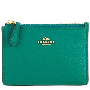 Coach teal card holder
